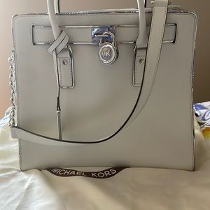 Michael Kors white Hamilton tote